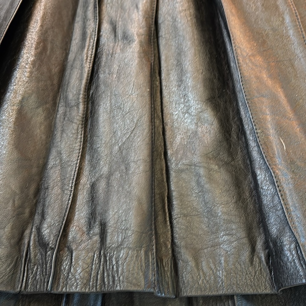 Pleated Genuine Leather Mini Dress, British GameBirds, Medium, EUC, Black - Picture 8 of 14